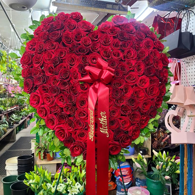 White Rose Funeral Heart