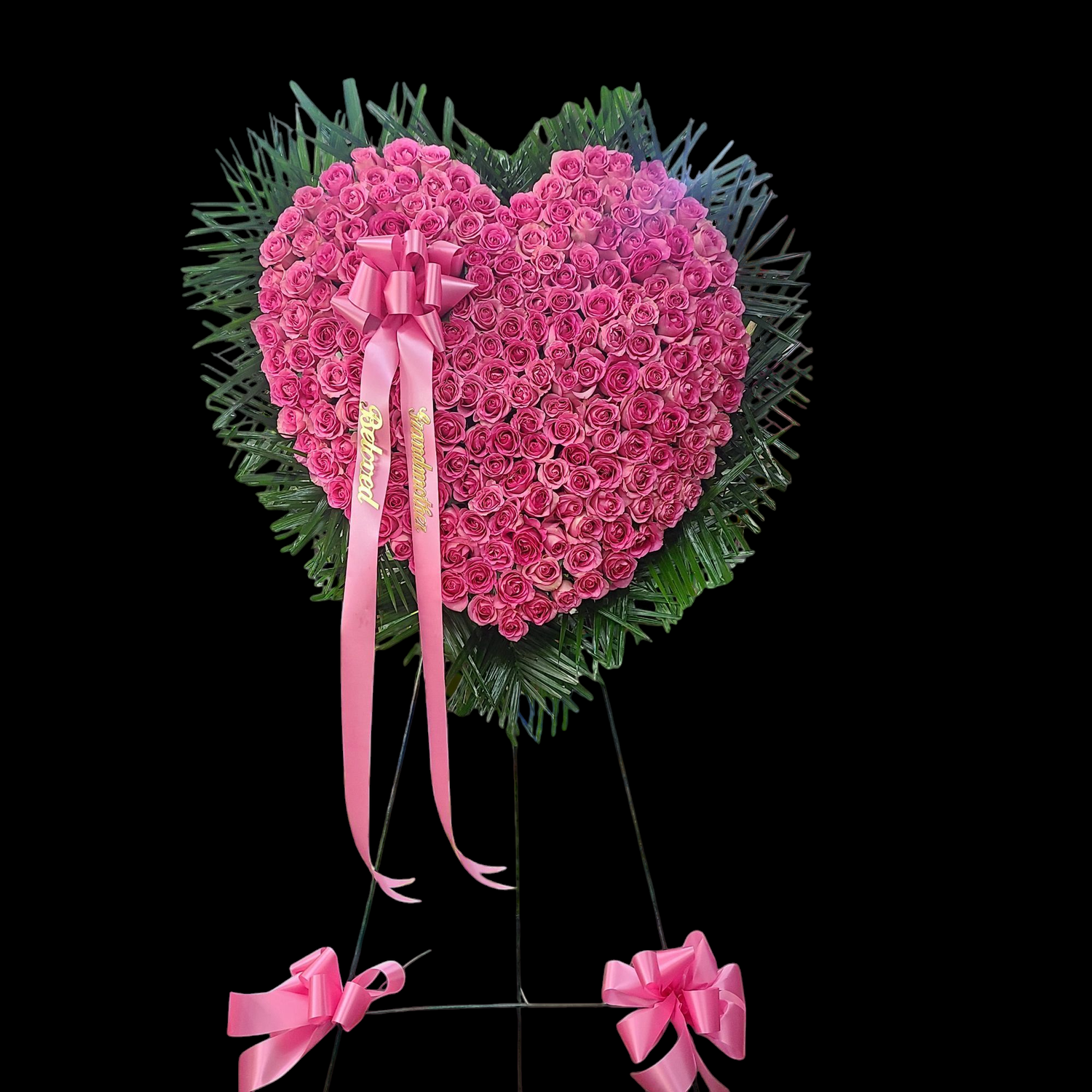 Pink Rose Funeral Heart