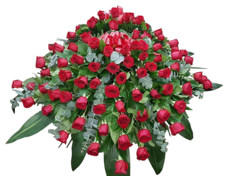 Classic Red Roses Casket Flower Arrangement 