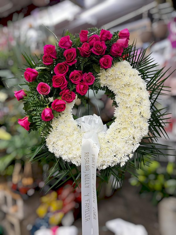 Classic Pink And White Wreath