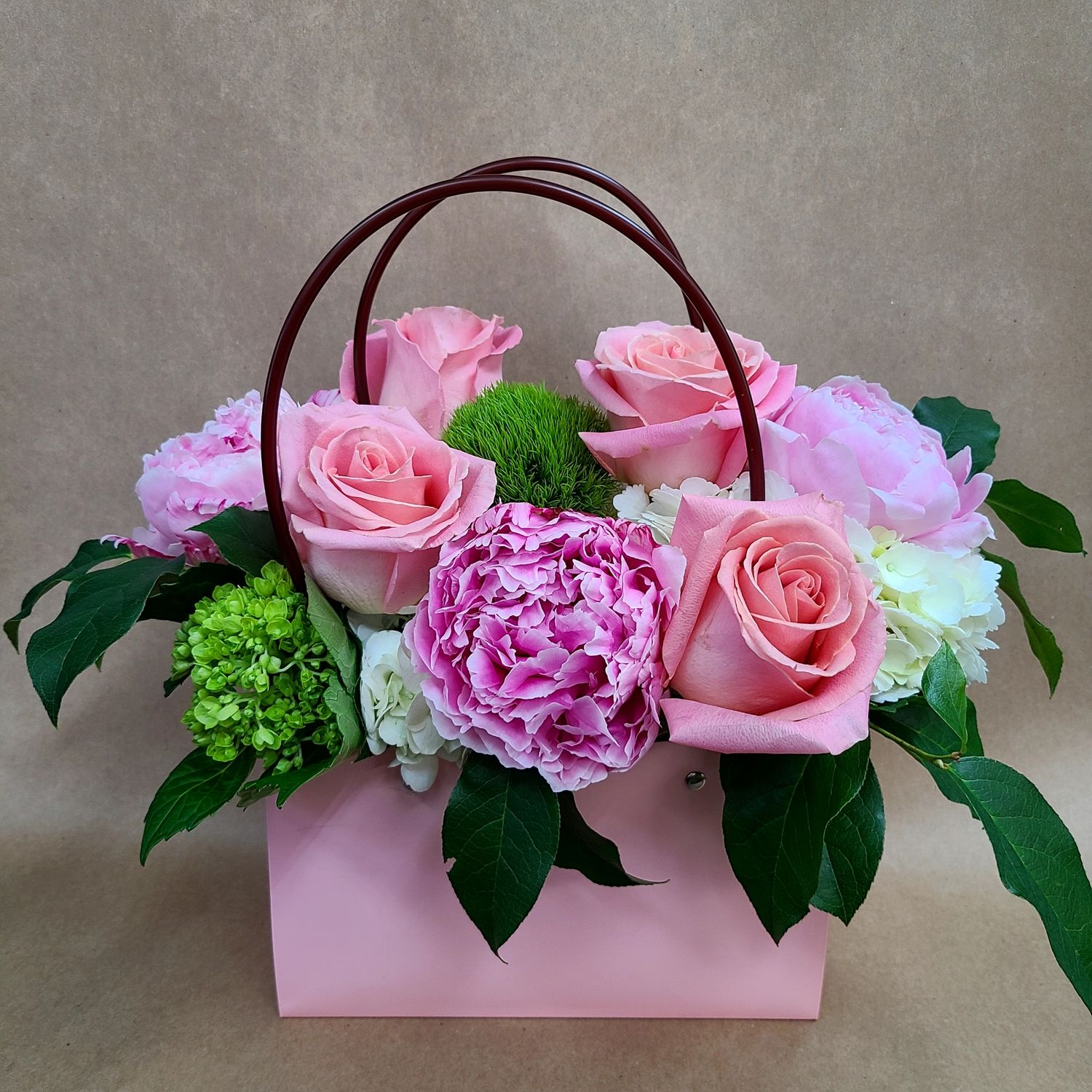 Pink Flowers In Handbag