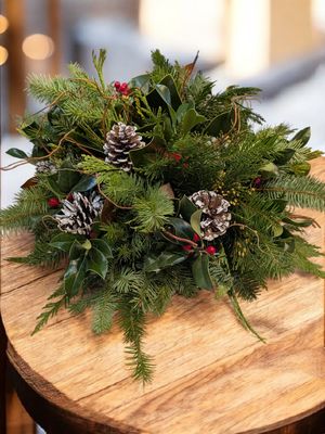 Fresh Pine Christmas Centerpiece