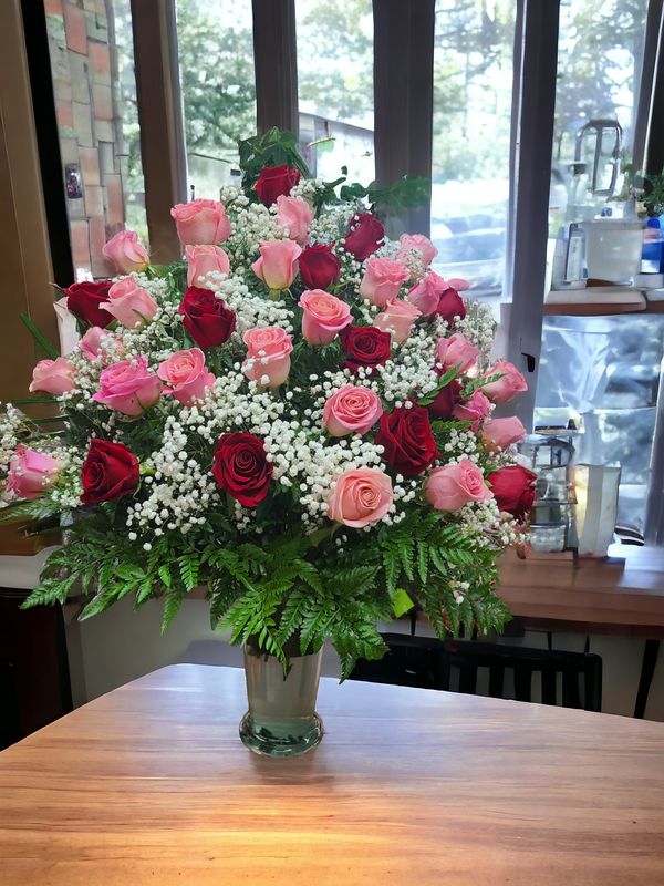 3 Dozen Roses Pink And Red Roses