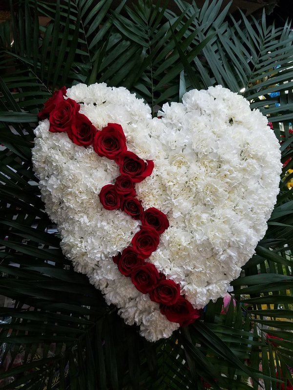 Classic Red Rose And White Broken Heart