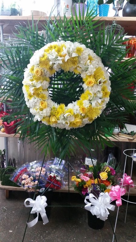 Yellow Sympathy Wreath