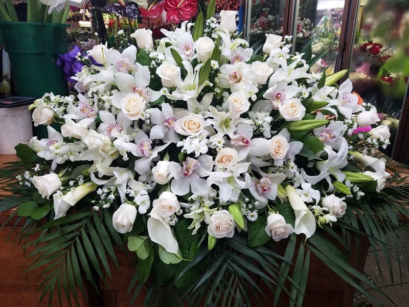Exquisite Tropical Casket Flower Arrangement 