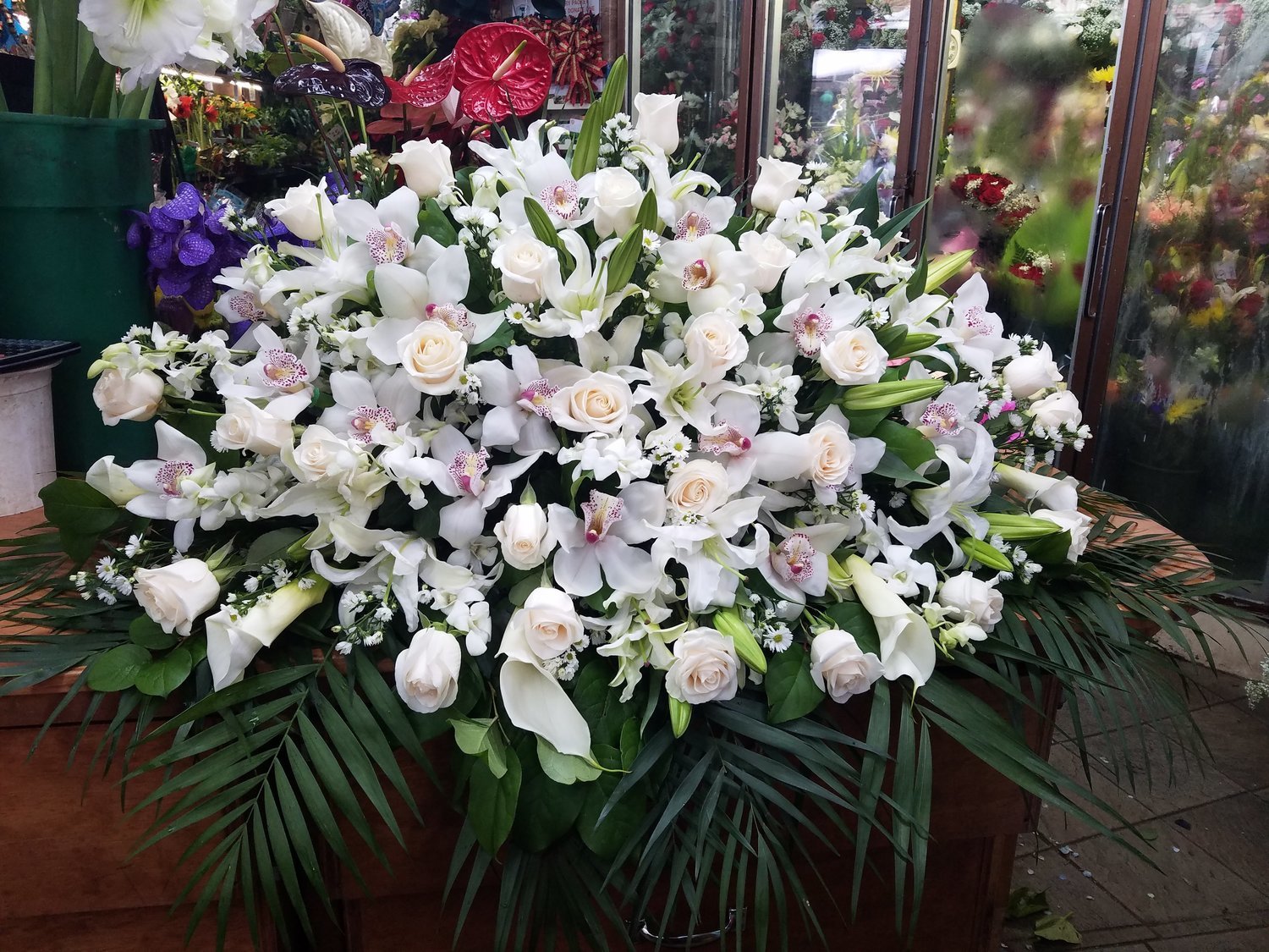 Exquisite Tropical Casket Flower Arrangement 
