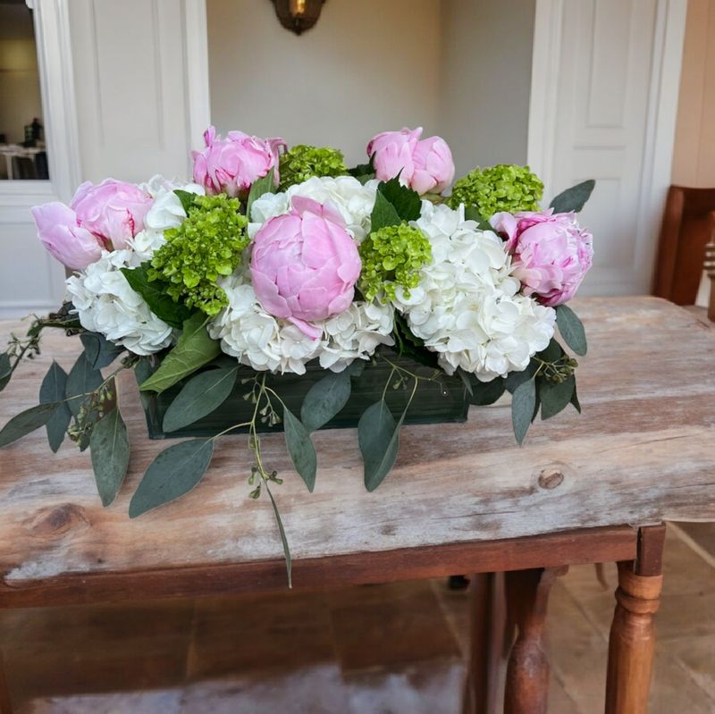 Peony And Hydrangea Centerpiece Peony And Hydrangea Centerpiece