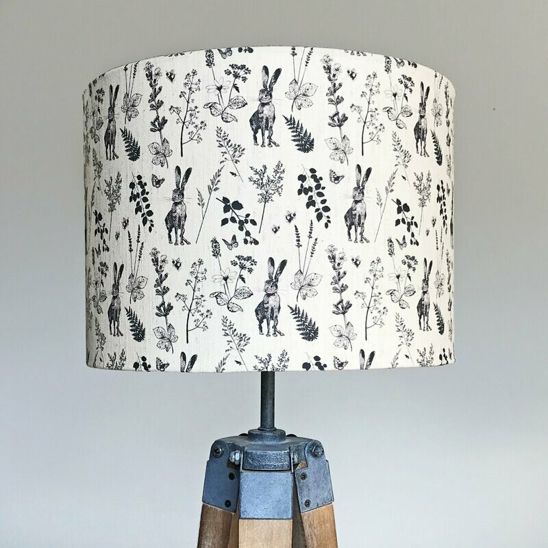 Charcoal Repeat Hare Medium Lampshade