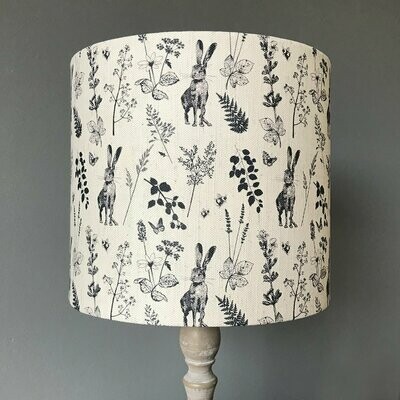 Charcoal Repeat Hare Small Lampshade