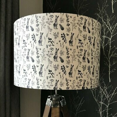Charcoal Repeat Hare Large Lampshade