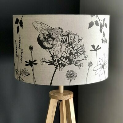 Bees Large Lampshade (Grey) IN STOCK