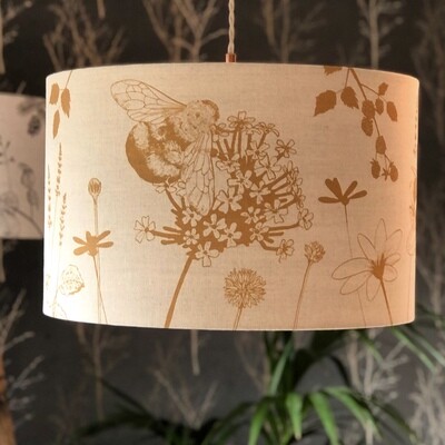 Bees Large Lampshade (Sunflower yellow) IN STOCK