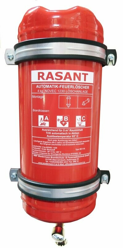 Automatik Feuerlöscher geeignet für Motorräume bis 5 m³ Rauminhalt Automatik Feuerlöscher geeignet für Motorräume bis 5 m³ Rauminhalt