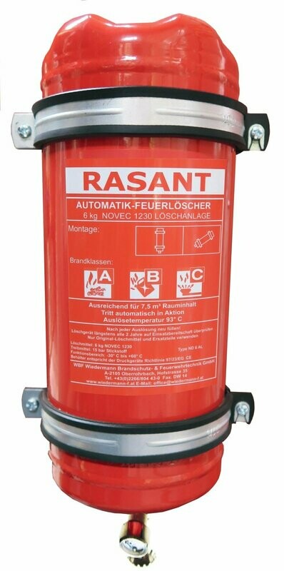 Automatik Feuerlöscher geeignet für Motorräume bis 7,5 m³ Rauminhalt Automatik Feuerlöscher geeignet für Motorräume bis 7,5 m³ Rauminhalt