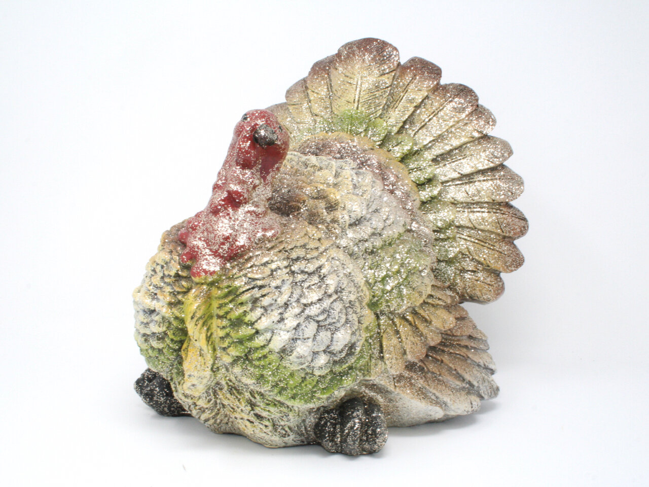 Glittered Turkey Table Decor Figurine