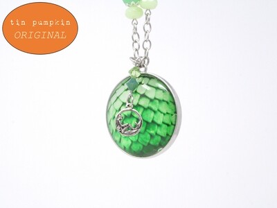 Green Mermaid Necklace - 30" chain