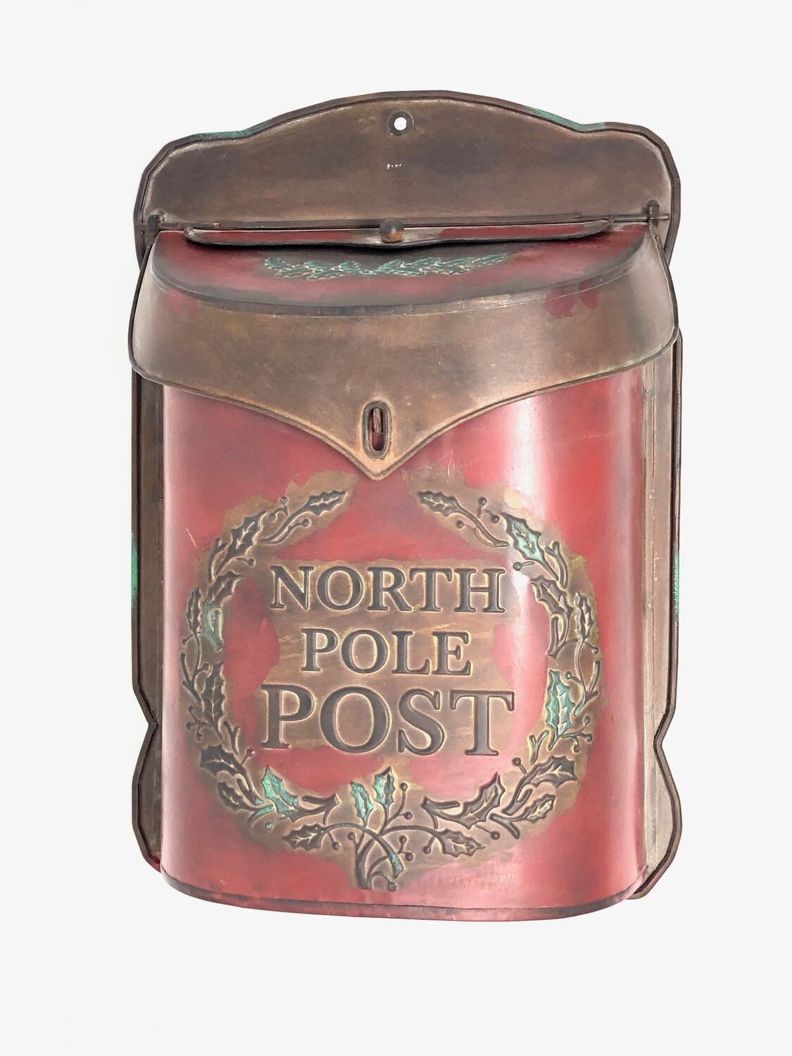 North Pole Post Tin Mail Box