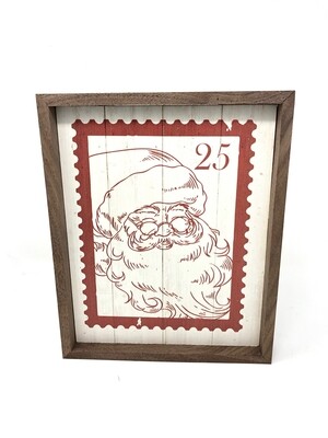 Vintage Santa Stamp Sign