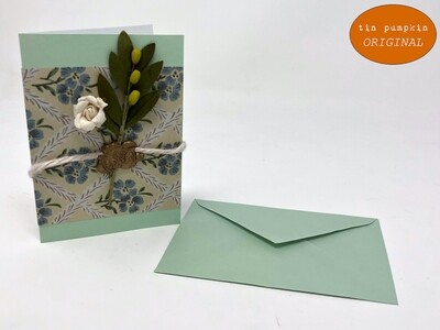 Mint Green Gold Foil Seal Gift Card