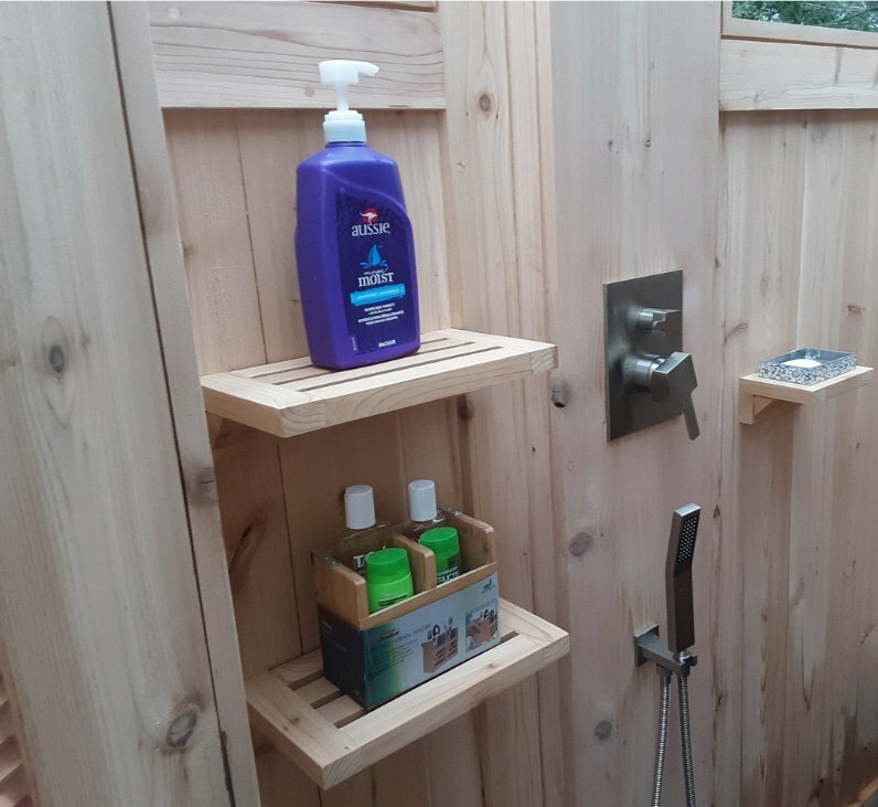 Outdoor Shower Shelves by Hamptons Outdoor Showers