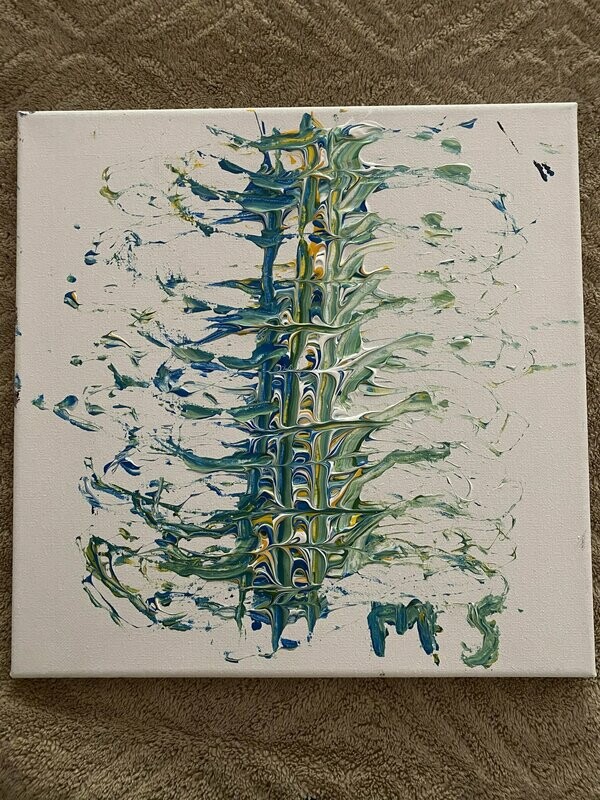 River 12x12: Canvas original acrylic/abstract