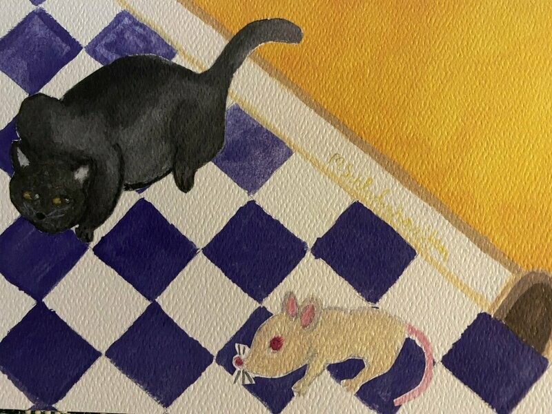 “Mouse Beware” - Blank Card 5x7 w/ White Envelope