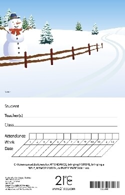 Winter Scene Attendance Card