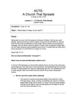 ACTS: A Church That Spreads ( Acts 13-28 )