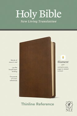 NLT Thinline Reference Bible, Filament Enabled Edition, LeatherLike, Rustic Brown