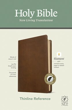 NLT Thinline Reference Bible, Filament Enabled Edition, LeatherLike, Rustic Brown, Indexed