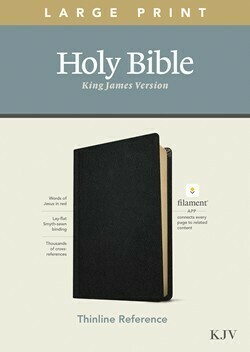 KJV Thinline Large Print Reference Bible, Filament Enabled Edition, Genuine Leather, Black