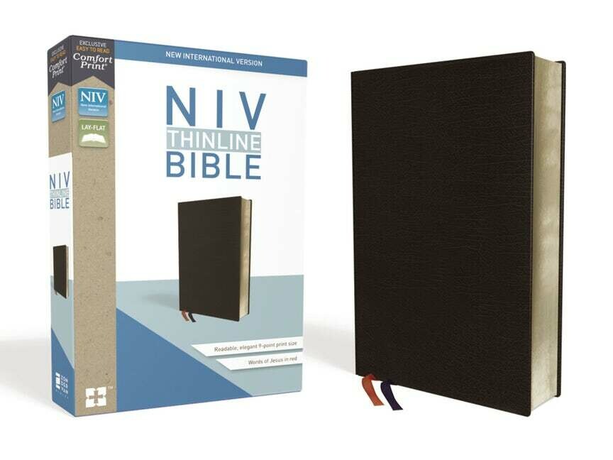 NIV Thinline Bible, Bonded Leather, Black 