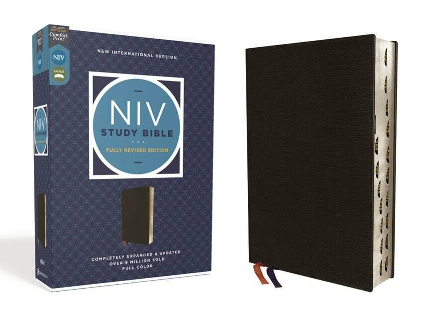 NIV Study Bible (Revised Edition), Bonded Leather, Black, Indexed