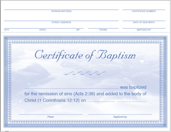 21st Century Christian Baptismal Certificates