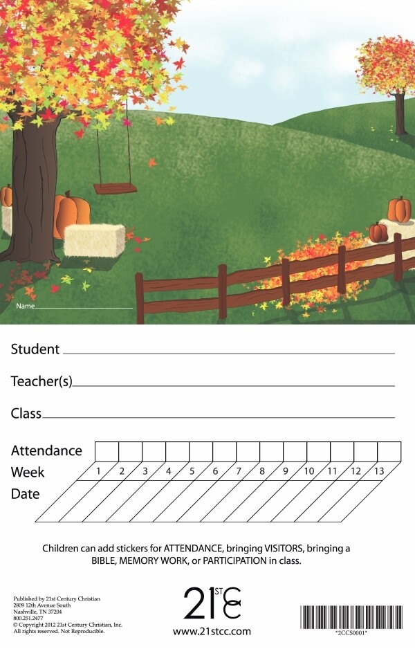 Autumn Scene Attendance Card