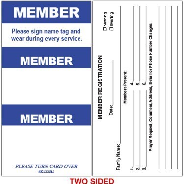 I.D. Label (Member) Attendance Cards (pkg of 100)