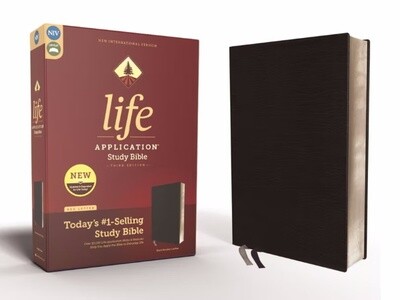 NIV Life Application Study Bible, Third Edition, Bonded Leather, Black 