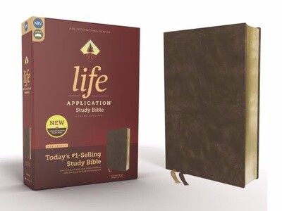 NIV Life Application Study Bible, Third Edition, Bonded Leather, Distressed Brown 