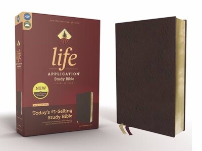 NIV Life Application Study Bible, Third Edition, Bonded Leather, Burgundy 