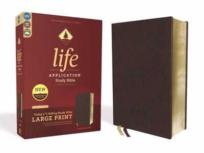 NIV Life Application Large Print Study Bible, Third Edition, Bonded Leather, Burgundy