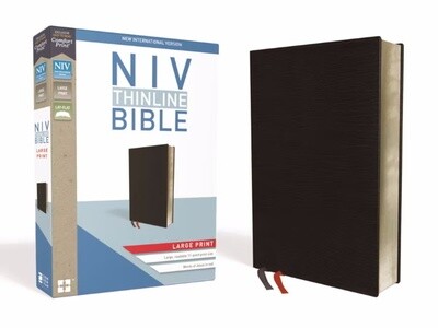 NIV Thinline Large Print Bible, Bonded Leather, Black 