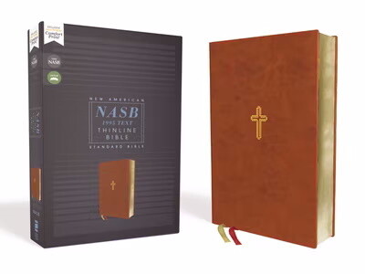 NASB '95 Thinline Bible, Leathersoft, Brown 
