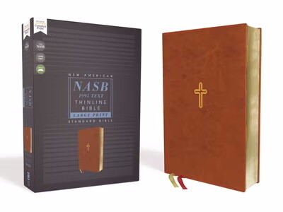 NASB '95 Thinline Large Print Bible, Leathersoft, Brown 