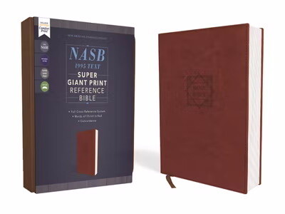 NASB Super Giant Print Reference Bible, Leathersoft, Brown 