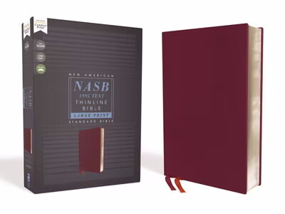 NASB '95 Thinline Large Print Bible, Bonded Leather, Burgundy 