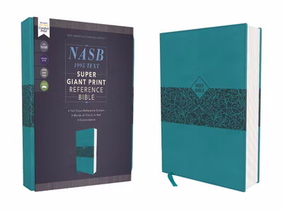 NASB Super Giant Print Reference Bible, Leathersoft, Teal 