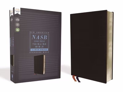 NASB '95 Thinline Large Print Bible, Bonded Leather, Black  