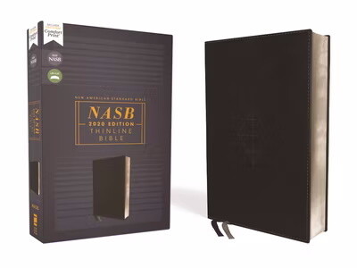 NASB '20 Thinline Bible, Leathersoft, Black 