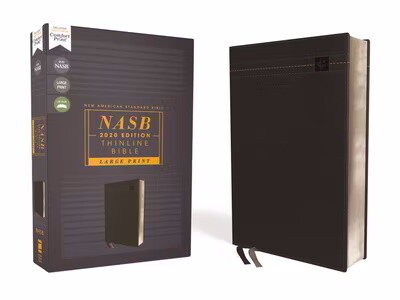 NASB '20 Thinline Bible, Leathersoft, Black, Indexed